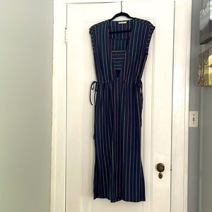 Marine Layer Roxanne Dress, Size: Medium, Navy Rainbow Stripe, Pockets